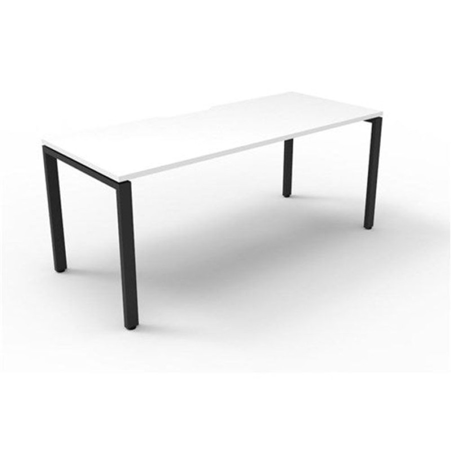 Office Furniture | RapidLine Rapidline Deluxe Infinity Desk Profile Leg Single Sided 1800W X 750D X 730Mmh White/Black