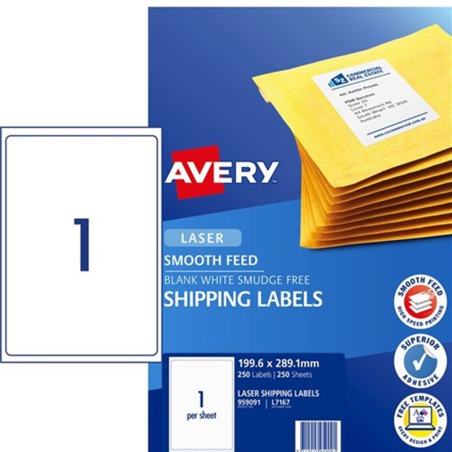 Telephones & Accessories | Avery Avery Laser Shipping Labels White L7167 199.6X289.1Mm 1Up 250 Labels 250 Sheets