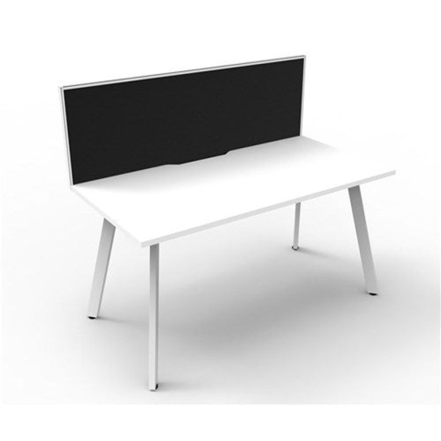 Office Furniture | RapidLine Rapidline Eternity Workstation Single Sided With Screen 1800W X 780D X 1200Mmh White/White