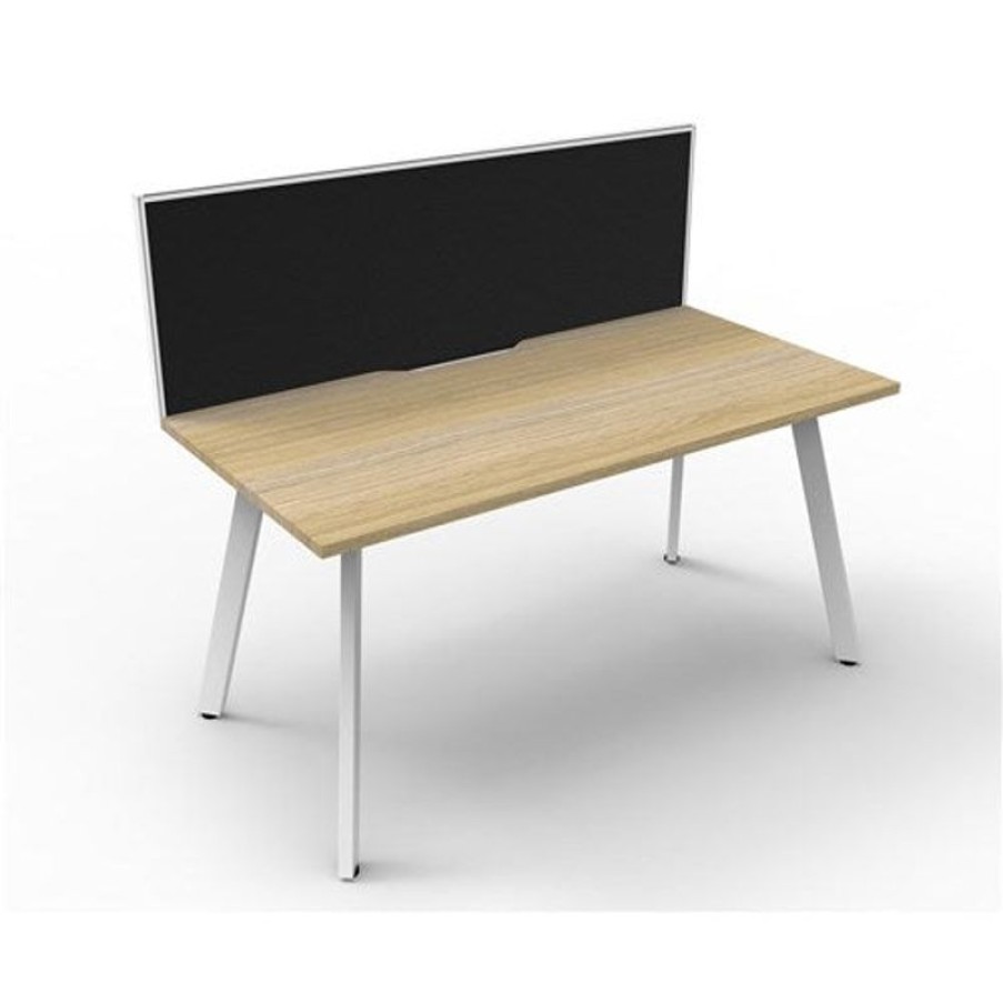 Office Furniture | RapidLine Rapidline Eternity Workstation Single Sided With Screen 1800W X 780D X 1200Mmh Oak/White