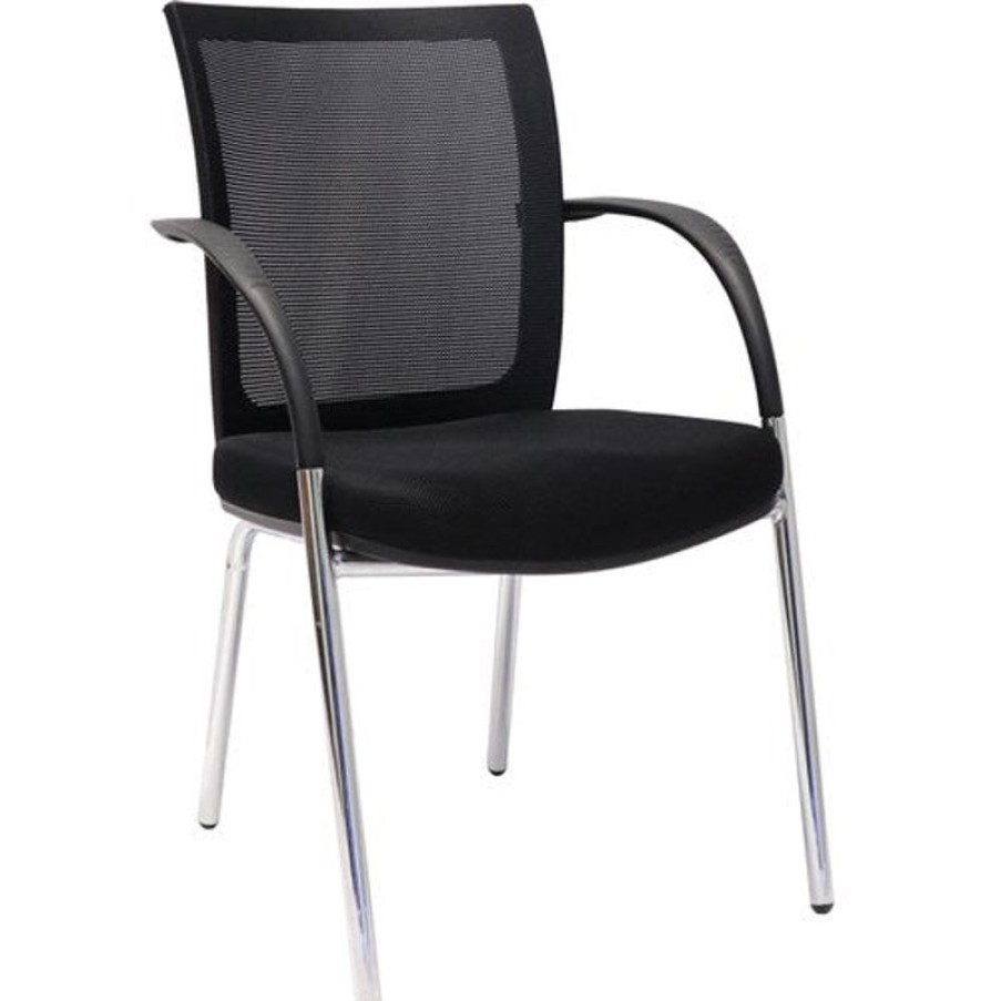 Chairs & Accessories | RapidLine Rapidline Wmv Meeting Chair Mesh Back Black Padded Fabric Seat