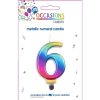 Telephones & Accessories | Alpen Alpen Numerical Birthday Candle No. 6 Metallic Rainbow