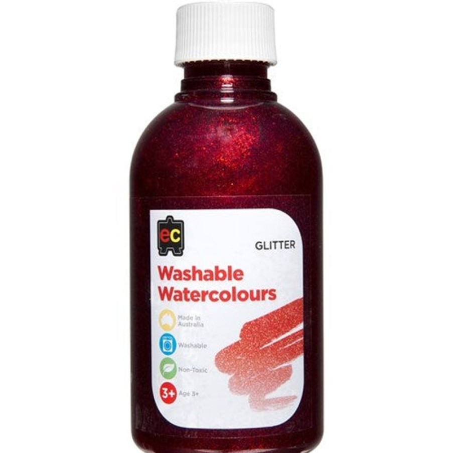 School Supplies/Art & Craft | EC Ec Washable Watercolour Paints 250Ml Glitter Red