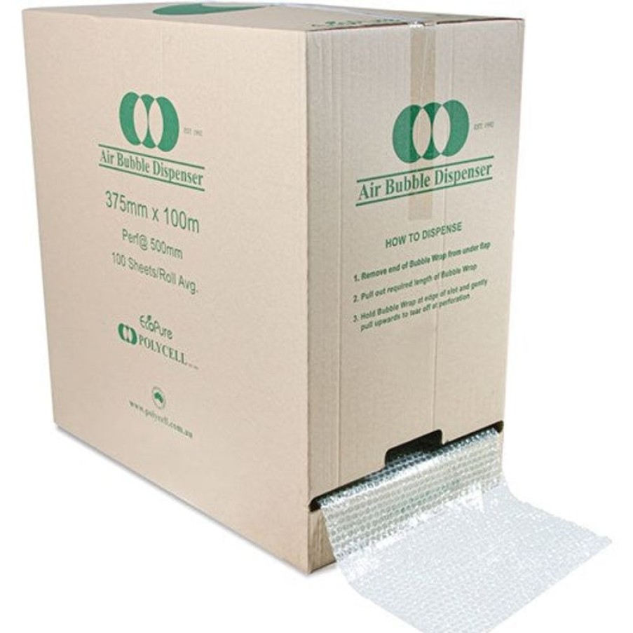 Envelopes & Post Accessories | Polycell Polycell Degradable Bubble Wrap Roll 375Mm X 100M Green