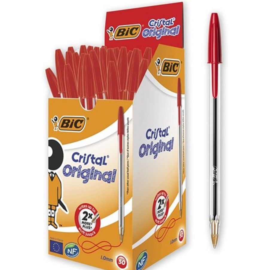 Telephones & Accessories | Bic Bic Cristal Original Ballpoint Pen Medium 1Mm Red Box Of 50