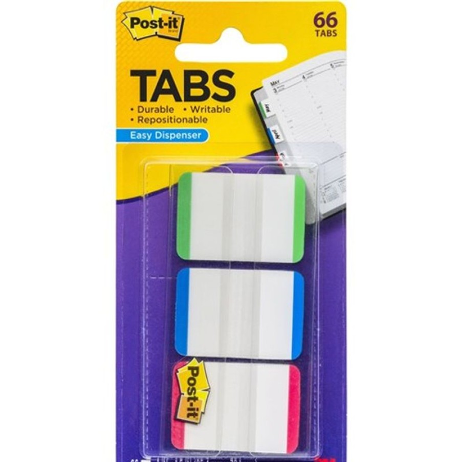 Notes & Flags | Post-It Post-It 686L-Gbr Durable Tabs 25X38Mm White With Red Blue Green Pack Of 66