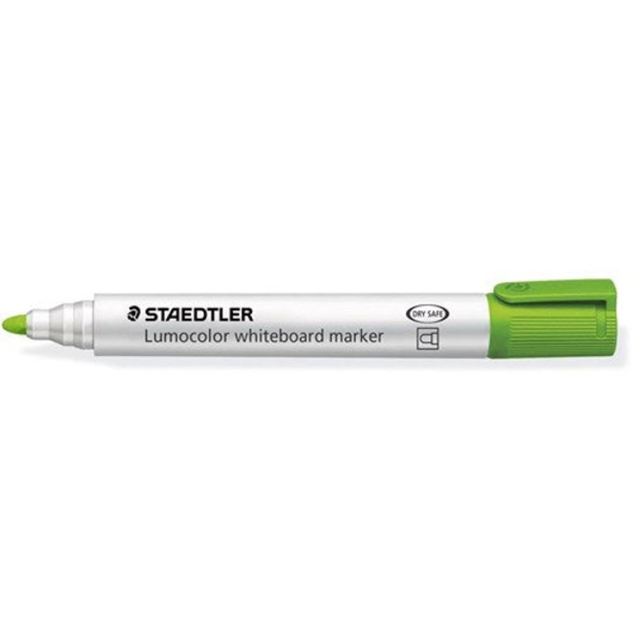 Markers & Highlighters | Staedtler Staedtler Lumocolor Whiteboard Marker 351 Bullet Point Light Green Box Of 10