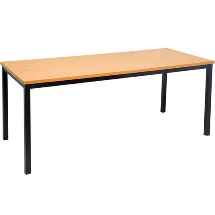 Office Furniture | RapidLine Rapidline Steel Frame Table 1200W X 600D X 730Mmh Beech Top Black Frame