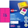 Telephones & Accessories | Avery Avery High Visibility Shipping Laser Fluoro Pink L7162Fp 99.1X34Mm 16Up 400 Labels