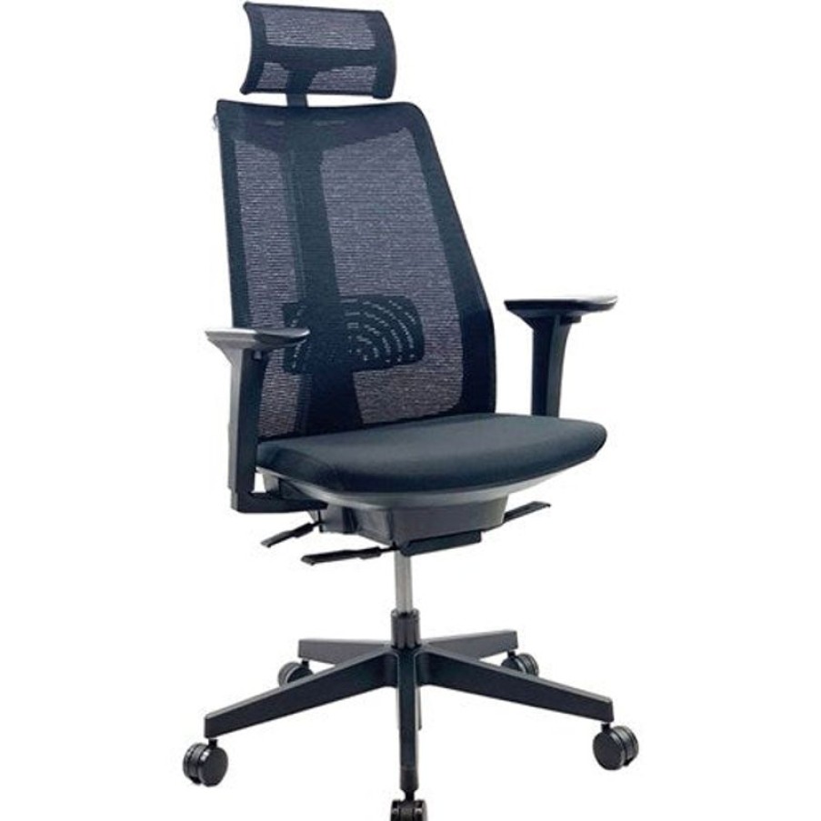 Chairs & Accessories | K2 Office K2 Ntr Vista Executive Chair Mesh Back With Headrest Black