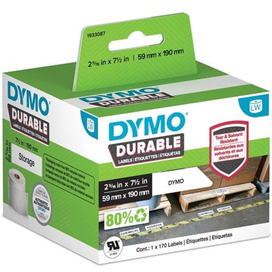 Labelling Machines & Accessories | Dymo Dymo Labelwriter Durable Industrial Labels 59Mm X 190Mm 170 Labels White