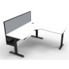 Office Furniture | RapidLine Rapidline Boost+ Corner Workstation + Screen + Cable Tray 1500/1500Mmw White/Black