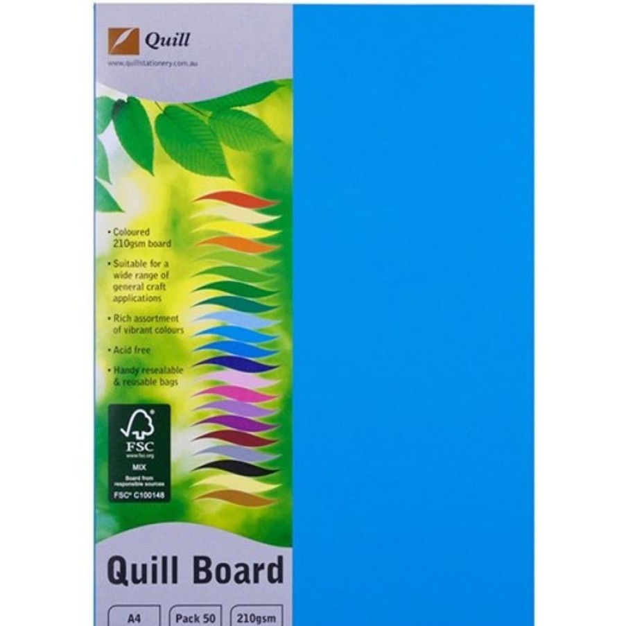 School Supplies/Art & Craft | Quill Quill Board A4 210Gsm Marine Blue Pack Of 50