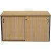 Office Furniture | RapidLine Rapidline Credenza Sliding Doors 1800W X 450D X 730Mmh Oak And Ironstone