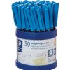 Pens | Staedtler Staedtler 430 Stick Ballpoint Pens Medium 1Mm Blue Cup Of 50