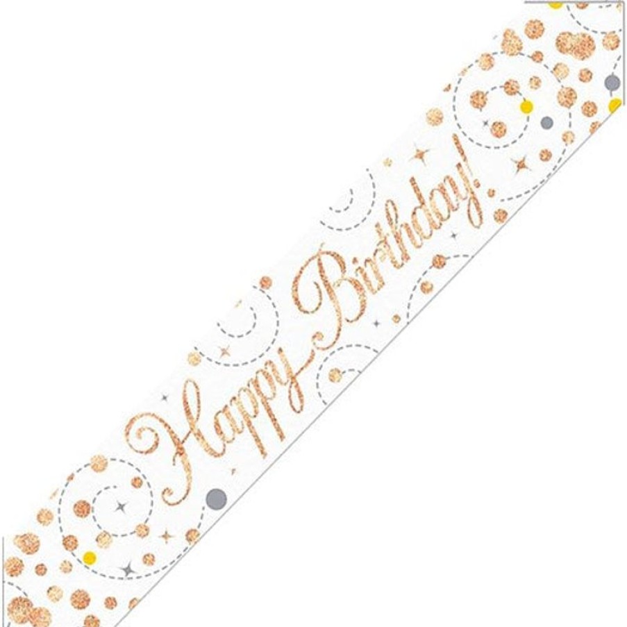 Telephones & Accessories | Alpen Alpen Banner Happy Birthday Sparkling Fizz 2.7M Rose Gold