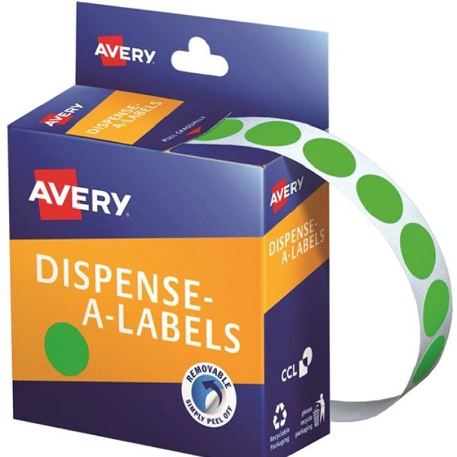 Telephones & Accessories | Avery Avery Removable Dispenser Labels 14Mm Round Fluoro Green Pack Of 700