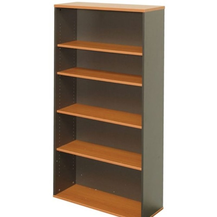 Storage | RapidLine Rapidline Rapid Worker Bookcase 4 Shelves 900W X 315D X 1800Mmh Cherry And Ironstone