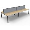 Office Furniture | RapidLine Rapidline Deluxe Infinity Desk Profile Leg Two Sided + Screen 4 Person 2400Mmw Oak/Black