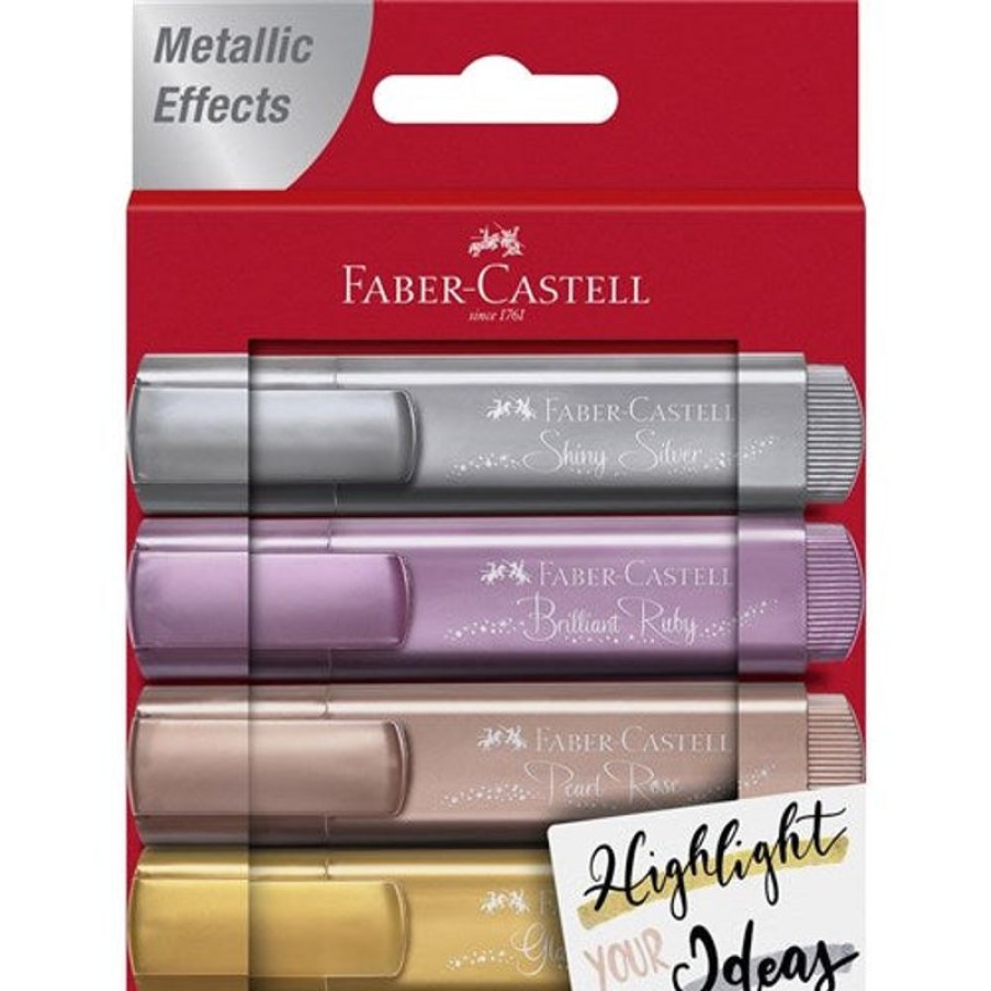 Markers & Highlighters | Faber-Castell Faber-Castell Textliner Highlighter Metallic Assorted Pack Of 4