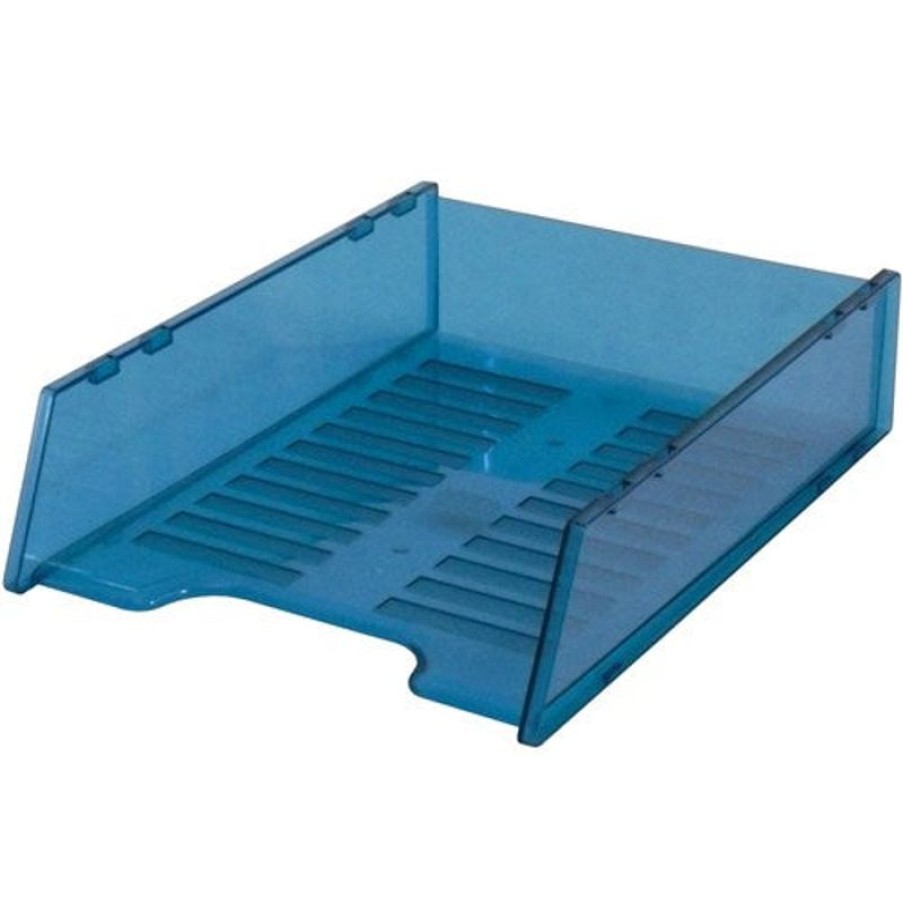 Desk Top Accessories | Italplast Italplast Document Tray Multifit Translucent Tinted Blue