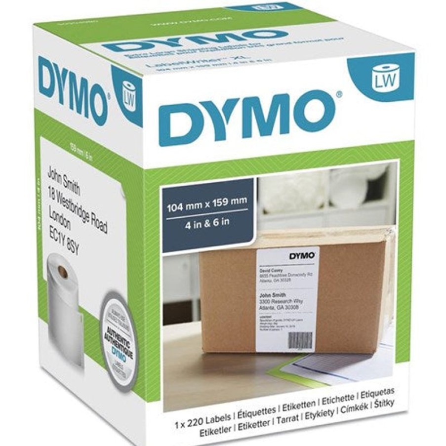 Labelling Machines & Accessories | Dymo Dymo Sd0904980 Labelwriter High Capacity Xl Shipping Label 104X159Mm Box Of 220