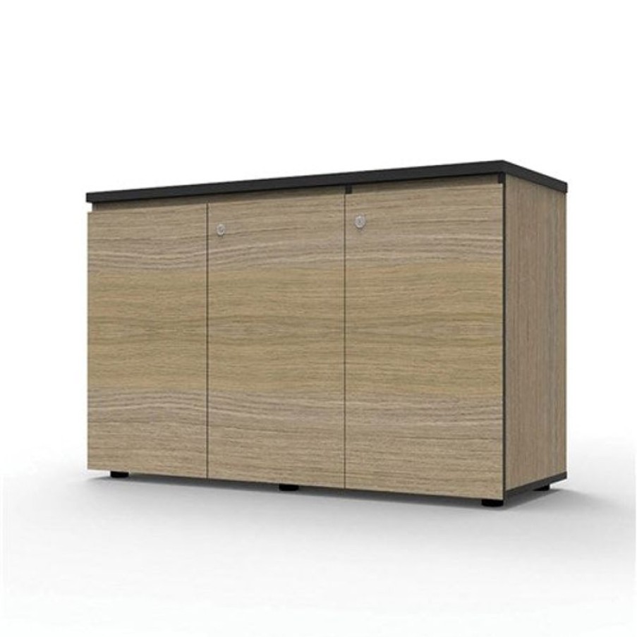 Storage | RapidLine Rapidline Infinity Swing 3 Door Cupboard 1500W X 450D X 730Mmh Oak With Black Edge