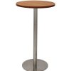 Office Furniture | RapidLine Rapidline Disc Base Dry Bar Table 600D X 1085Mmh Cherry Top Silver Base