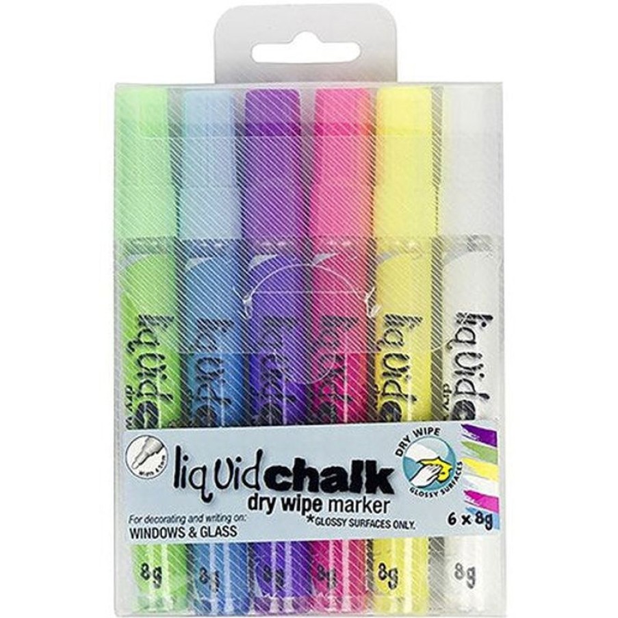 Markers & Highlighters | Texta Texta Liquid Chalk Markers Dry Wipe Bullet 4.5Mm Assorted Wallet Of 6