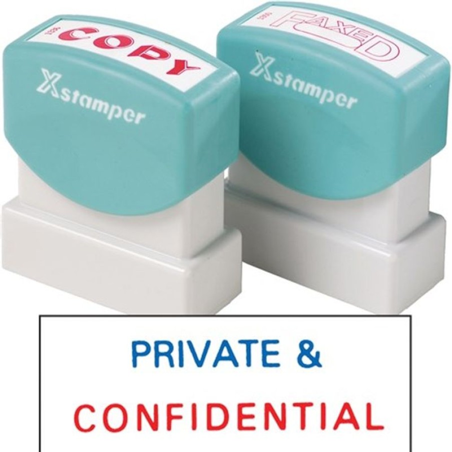 Stamps | Xstamper Xstamper Stamp Cx-Bn 2010 Private & Confidential Blue And Red