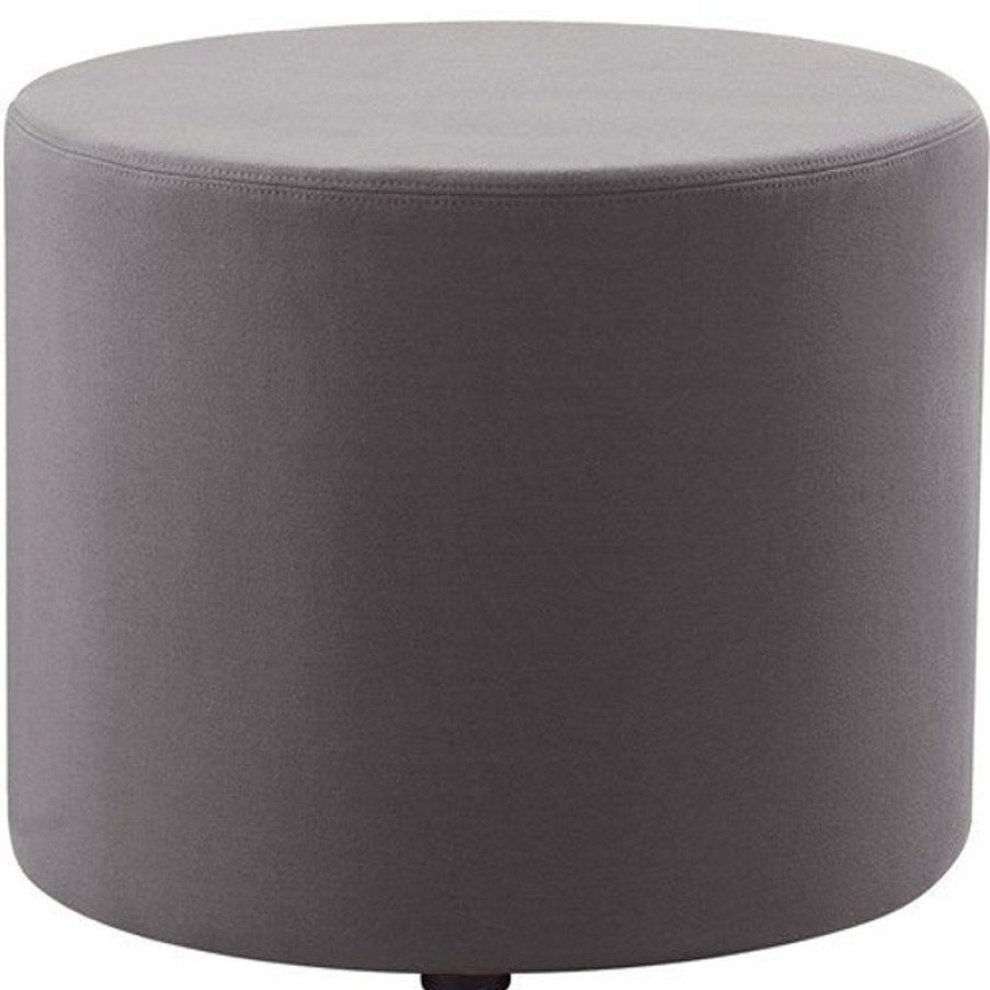 Chairs & Accessories | RapidLine Rapidline Mars Upholstered Round Ottoman Charcoal