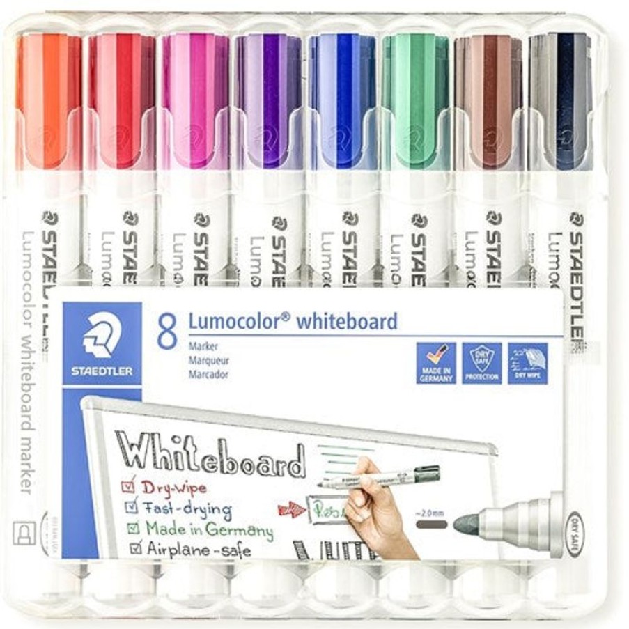 Markers & Highlighters | Staedtler Staedtler 351 Lumocolor Whiteboard Marker Bullet 2Mm Assorted Wallet Of 8