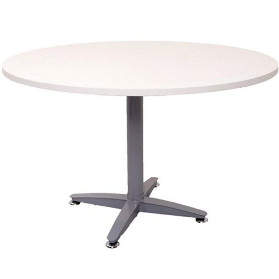 Office Furniture | RapidLine Rapidline 4 Star Round Table 1200D X 730Mmh White Top Silver Base