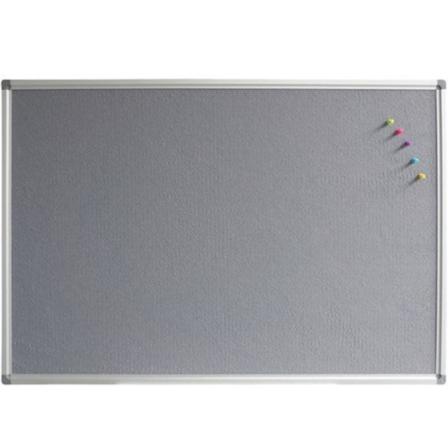 Whiteboards & Memo Boards | RapidLine Rapidline Pinboard ?1200W X 15D X 900Mmh Grey Felt Aluminium Frame