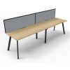 Office Furniture | RapidLine Rapidline Eternity Workstation Single Sided 2 Person + Screen 2400Wx750Dx1200Mmh Oak/Black