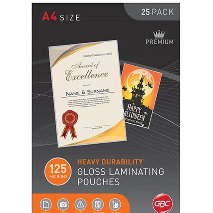 Laminating Accessories | GBC Gbc Laminating Pouches A4 125 Micron Gloss Pack Of 25