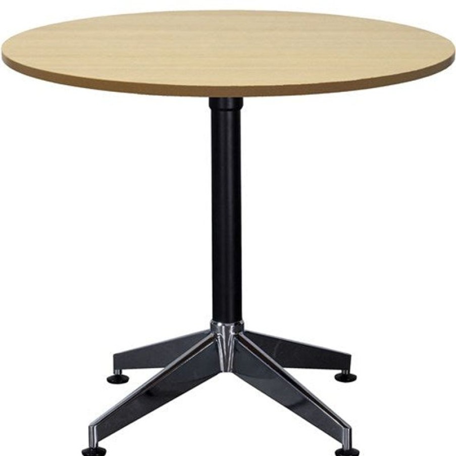 Office Furniture | RapidLine Rapidline Typhoon Round Table 900D X 730Mmh Oak Top Black Base