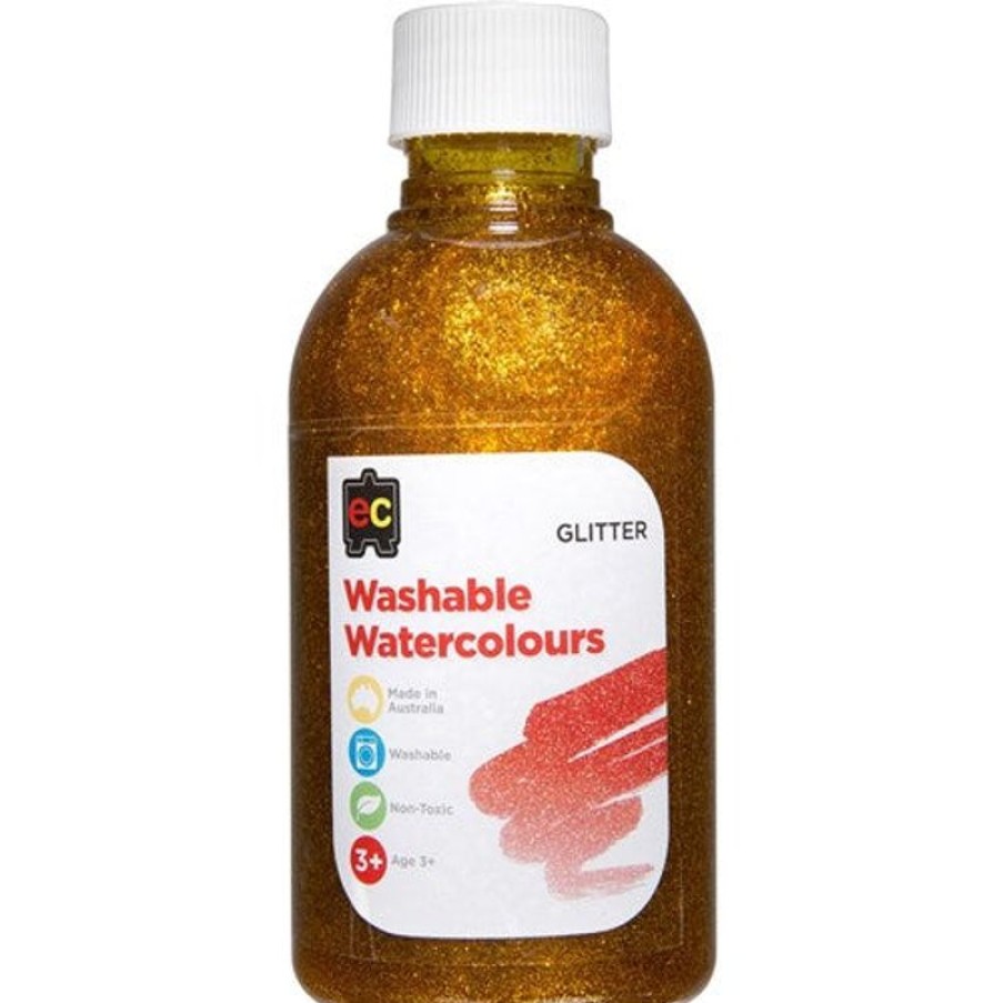 School Supplies/Art & Craft | EC Ec Washable Watercolour Paints 250Ml Glitter Yellow