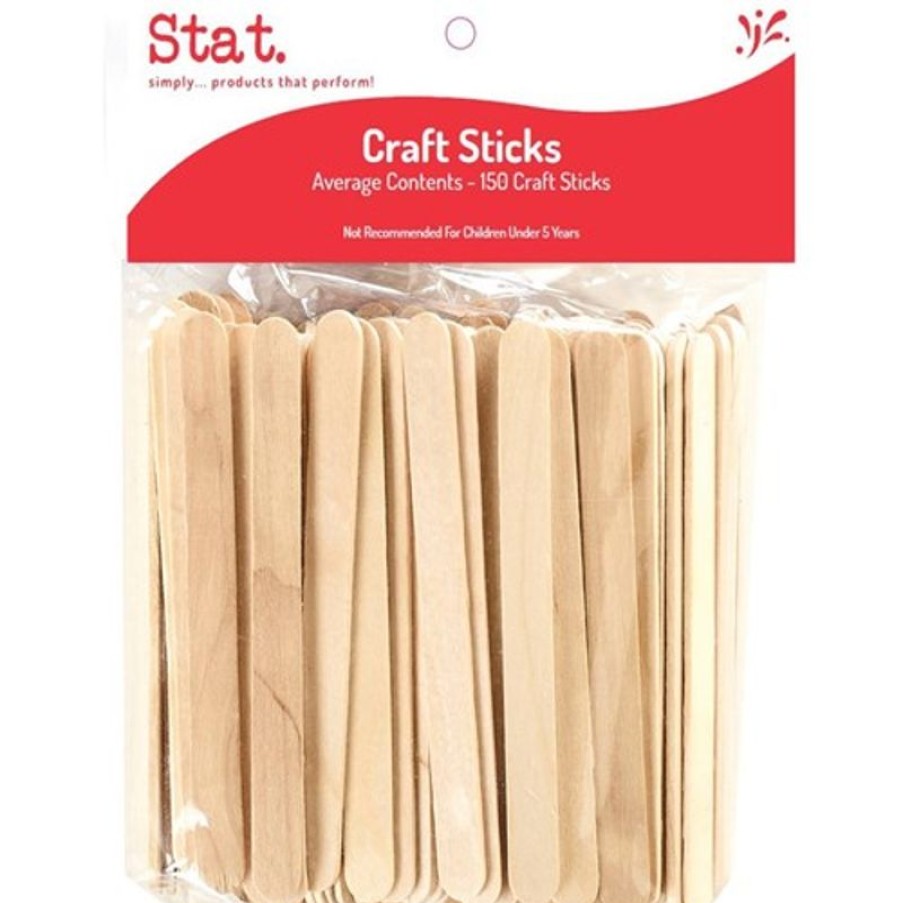 School Supplies/Art & Craft | Stat Stat Pop Sticks Wooden Plain Brown Pack Of 150