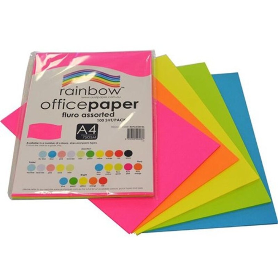 Telephones & Accessories | Rainbow Rainbow Office Copy Paper A4 75Gsm Fluoro Assorted Pack Of 100