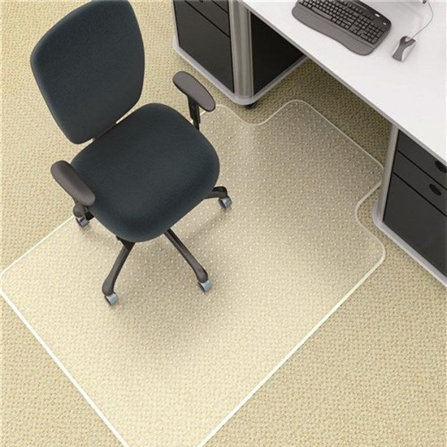 Chairs & Accessories | Marbig Marbig Deluxe Chair Mat Notched Based For Medium Pile Carpet 114 X 134Cm Clear