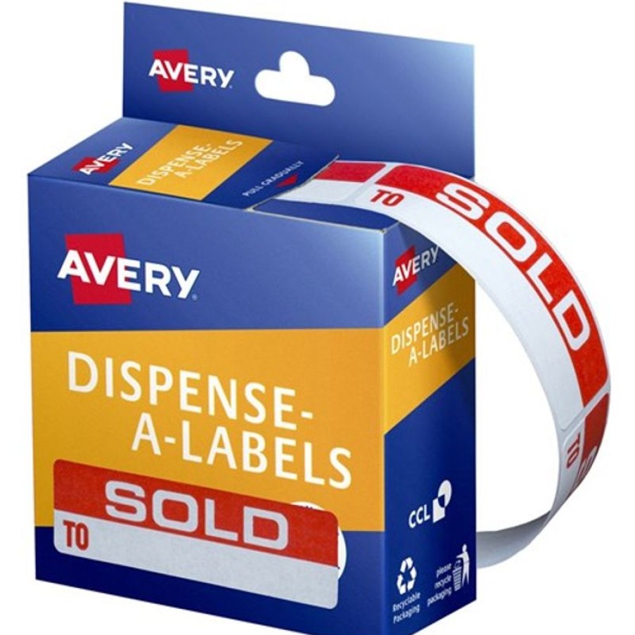 Telephones & Accessories | Avery Avery Removable Dispenser Labels 19X64Mm Sold To White On Red Pack Of 125