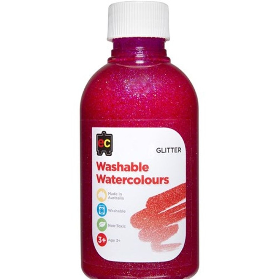 School Supplies/Art & Craft | EC Ec Washable Watercolour Paints 250Ml Glitter Pink