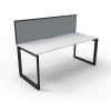 Office Furniture | RapidLine Rapidline Deluxe Infinity Desk Loop Leg Single Sided + Screen 1800Wx750Dx1200Mmh White/Black