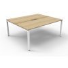 Office Furniture | RapidLine Rapidline Deluxe Infinity Desk Profile Leg Double Sided 2 Person 1200Mmw Oak/White