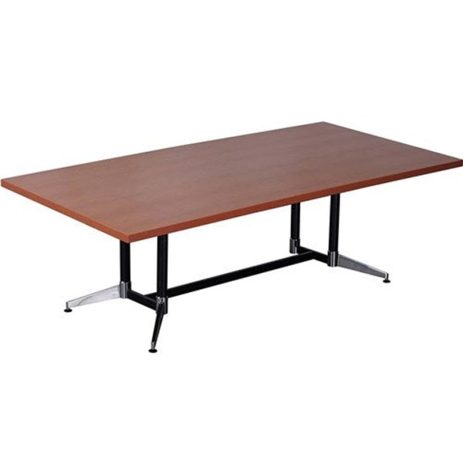 Office Furniture | RapidLine Rapidline Typhoon Boardroom Table 1800W X 900D X 750Mmh Cherry Top Black Frame