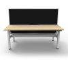 Office Furniture | RapidLine Rapidline Boost+ Back To Back Workstation+Screen+Cable Tray 2 Person 1500Mmw Oak/White