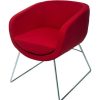 Chairs & Accessories | RapidLine Rapidline Splash Cube Lounge Chair Chrome Sled Base Red Seat