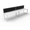 Office Furniture | RapidLine Rapidline Deluxe Infinity Desk Loop Leg Single Sided + Screen 2 Person 3000Mmw White/White