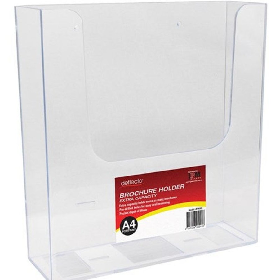 Brochure Holders | Deflecto Deflecto Brochure Holder A4 Single Tier Wall Mount Extra Capacity